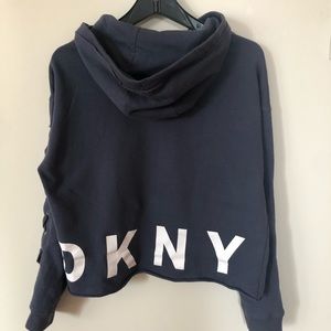 DKNY Lace-Up Sleeve Logo Hoodie